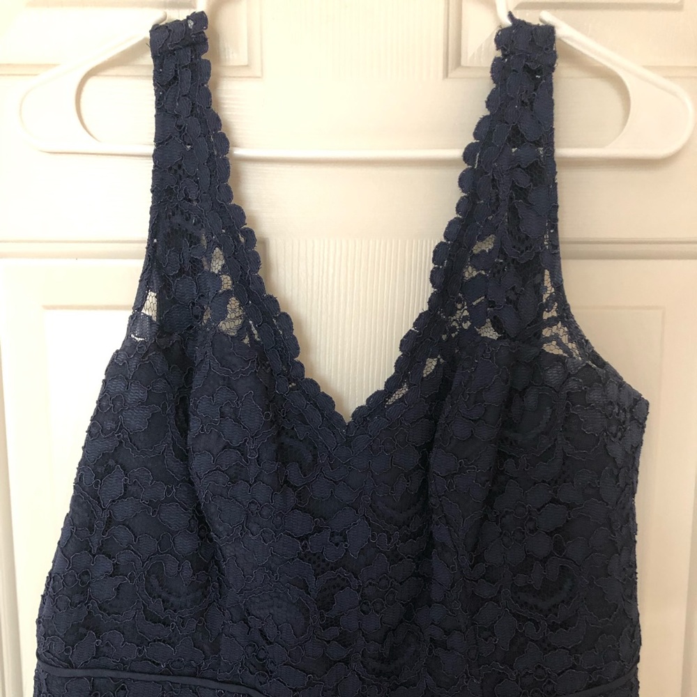 Navy blue lace cocktail dress